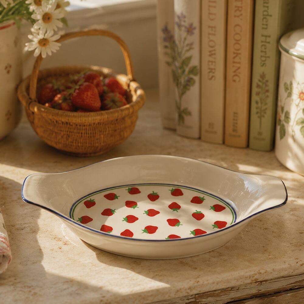 Vintage 1980s Strawberry Fields Ceramic Au Gratin Baker (Multiple Available)